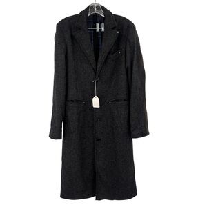 XB OFCL Brandon Sun wool and leather overcoat M